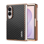 AZNS For Samsung Galaxy Z Fold8 Case Electroplating Carbon Fiber Texture PU + TPU Phone Cover
