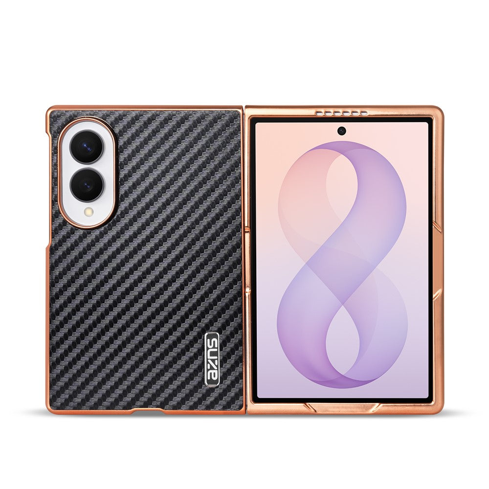 AZNS For Samsung Galaxy Z Fold8 Case Electroplating Carbon Fiber Texture PU + TPU Phone Cover
