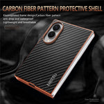 AZNS For Samsung Galaxy Z Fold8 Case Electroplating Carbon Fiber Texture PU + TPU Phone Cover