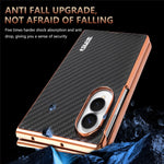 AZNS For Samsung Galaxy Z Fold8 Case Electroplating Carbon Fiber Texture PU + TPU Phone Cover