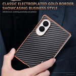 AZNS For Samsung Galaxy Z Fold8 Case Electroplating Carbon Fiber Texture PU + TPU Phone Cover