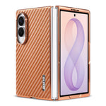 AZNS For Samsung Galaxy Z Fold8 Case Electroplating Carbon Fiber Texture PU + TPU Phone Cover
