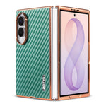 AZNS For Samsung Galaxy Z Fold8 Case Electroplating Carbon Fiber Texture PU + TPU Phone Cover