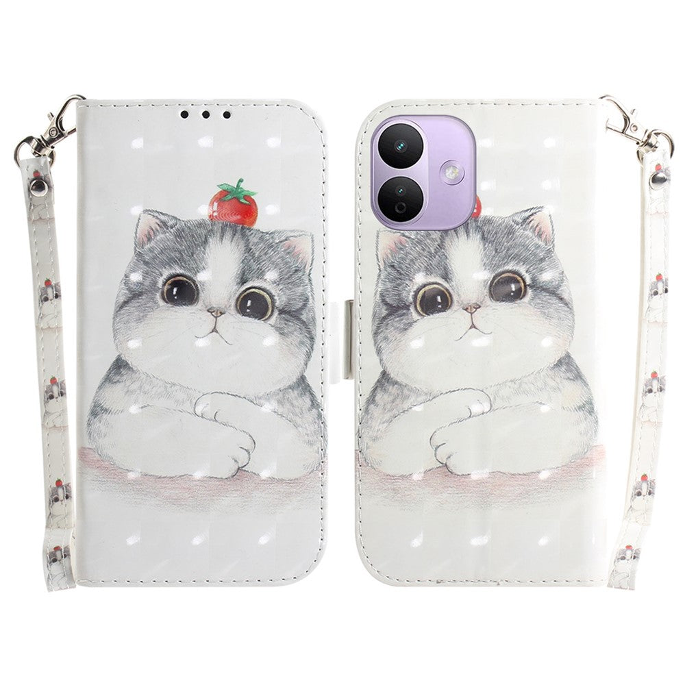 For Xiaomi Redmi Note 17 Pro 5G Case Pattern Printing Leather Wallet Phone Cover with Wrist Strap