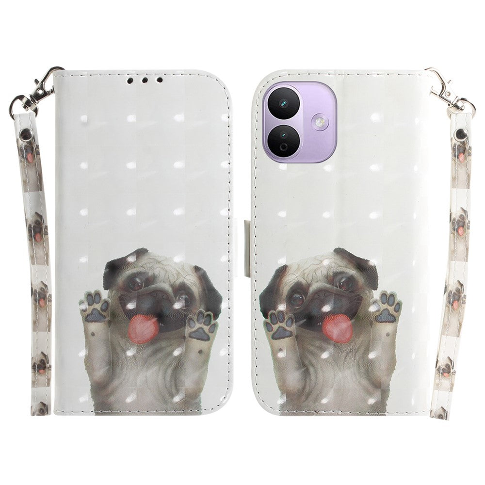 For Xiaomi Redmi Note 17 Pro 5G Case Pattern Printing Leather Wallet Phone Cover with Wrist Strap