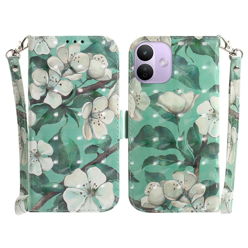 For Xiaomi Redmi Note 17 Pro 5G Case Pattern Printing Leather Wallet Phone Cover with Wrist Strap