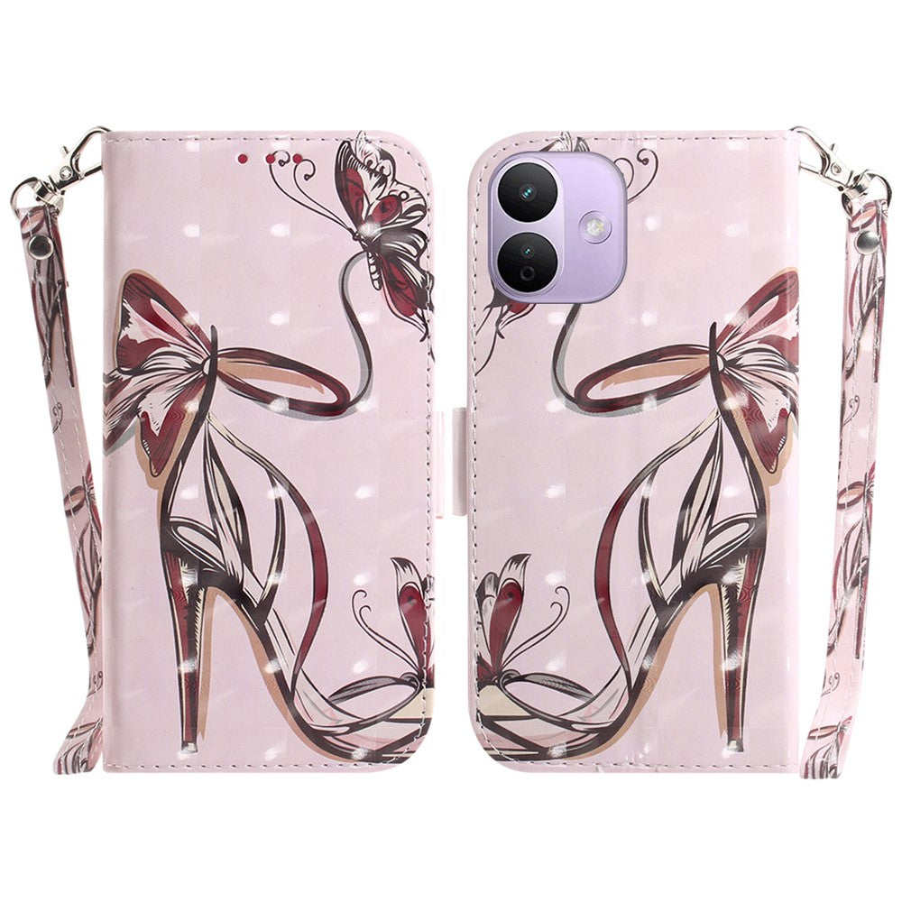 For Xiaomi Redmi Note 17 Pro 5G Case Pattern Printing Leather Wallet Phone Cover with Wrist Strap