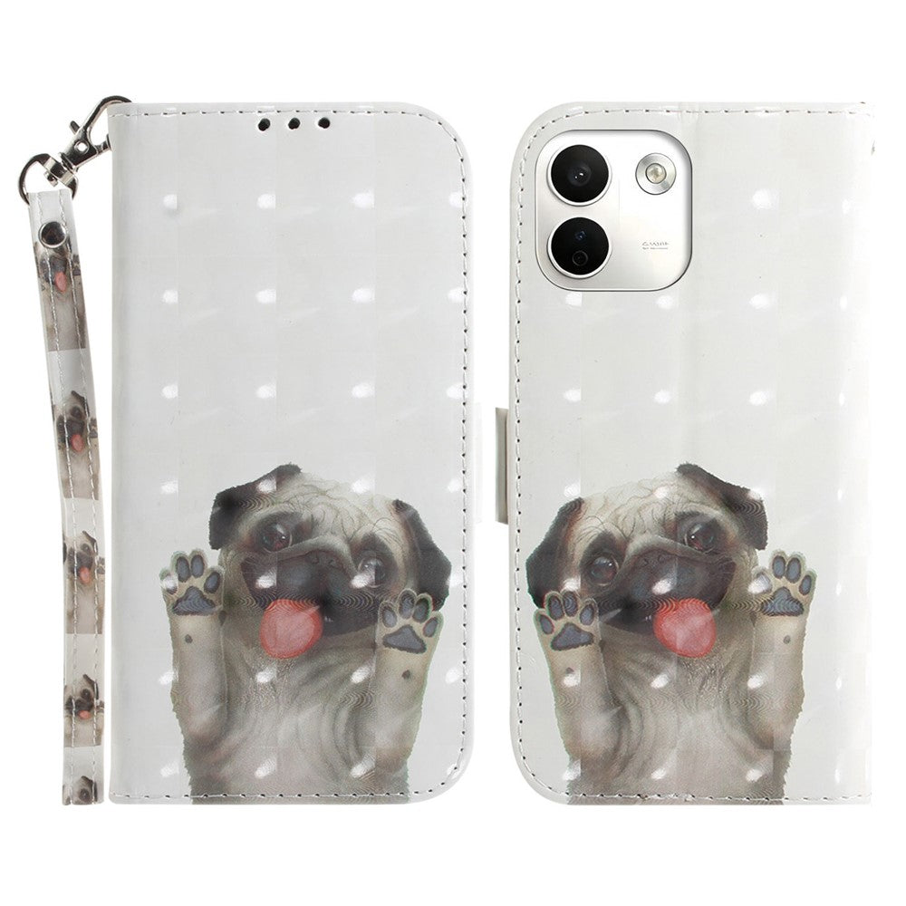 For Xiaomi Redmi Note 17 Pro Max 5G Case Pattern Printing Leather Wallet Phone Cover with Wrist Strap