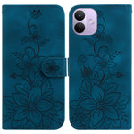 For Xiaomi Redmi Note 17 Pro 5G Stand Case Lily Flower Imprint Leather Phone Cover with Wrist Strap