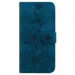 For Xiaomi Redmi Note 17 Pro 5G Stand Case Lily Flower Imprint Leather Phone Cover with Wrist Strap