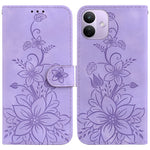 For Xiaomi Redmi Note 17 Pro 5G Stand Case Lily Flower Imprint Leather Phone Cover with Wrist Strap