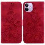 Xiaomi Redmi Note 17 Pro 5G Stativfodral Lily Flower Imprint Lädermobilskal med Handledsrem
