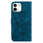 For Xiaomi Redmi Note 17 Pro Max 5G Stand Case Lily Flower Imprint Leather Phone Cover with Wrist Strap