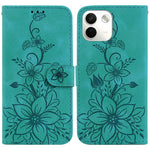 For Xiaomi Redmi Note 17 Pro Max 5G Stand Case Lily Flower Imprint Leather Phone Cover with Wrist Strap