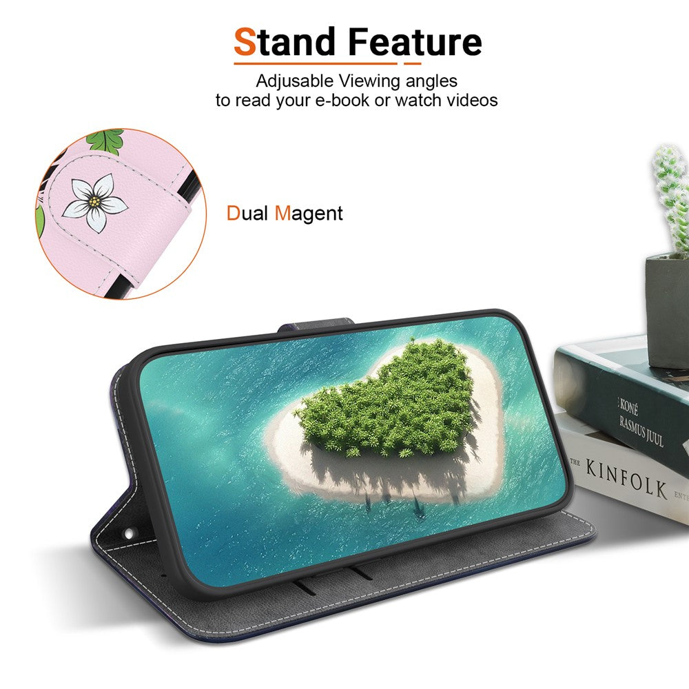 For Honor 600 Smart 5G  /  X7e Plus 5G Wallet Phone Case Anti-Drop Pattern Printing Leather Flip Cover with Strap