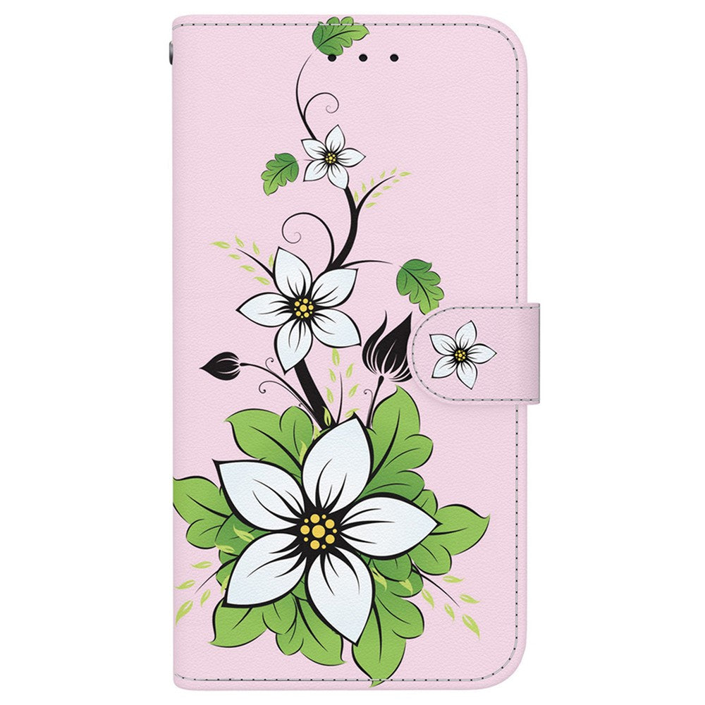 For Honor 600 Smart 5G  /  X7e Plus 5G Wallet Phone Case Anti-Drop Pattern Printing Leather Flip Cover with Strap