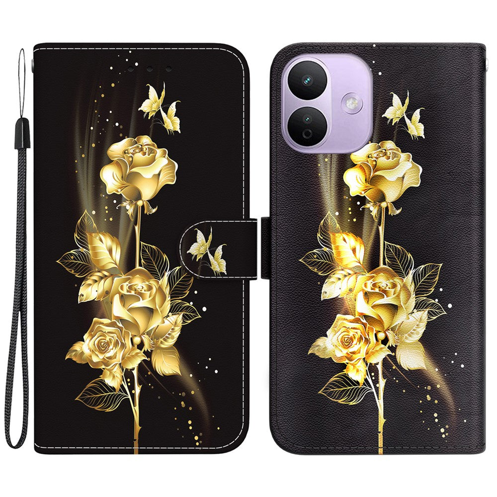 For Xiaomi Redmi Note 17 4G (Global) / Note 17 5G (Global) / Note 17 (India / China) 5G  Wallet Phone Case Anti-Drop Pattern Printing Leather Flip Cover with Strap