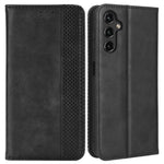 Samsung Galaxy A14 5G / A14 4G Retro Textur Mönster mobilskal PU-läder Magnetiskt Autoabsorberande Fodral med Stativ Plånbok