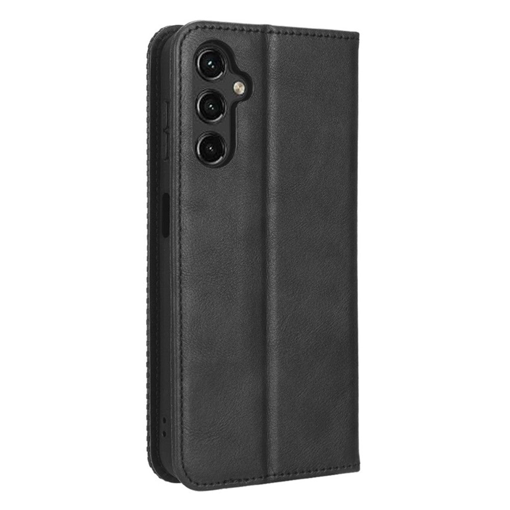 Samsung Galaxy A14 5G / A14 4G Retro Textur Mönster mobilskal PU-läder Magnetiskt Autoabsorberande Fodral med Stativ Plånbok