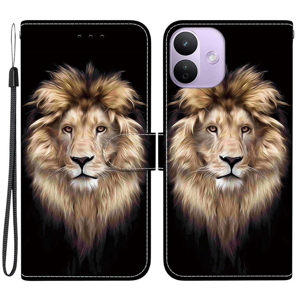 Xiaomi Redmi Note 17 4G (Global) / Note 17 5G (Global) / Note 17 (Indien/Kina) 5G-cover med mønstertryk, læderpung og snor
