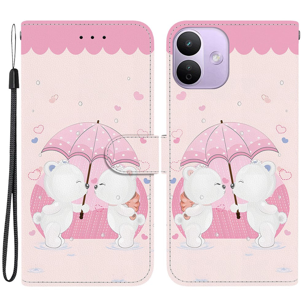 Xiaomi Redmi Note 17 4G (Global) / Note 17 5G (Global) / Note 17 (Indien/Kina) 5G-cover med mønstertryk, læderpung og snor