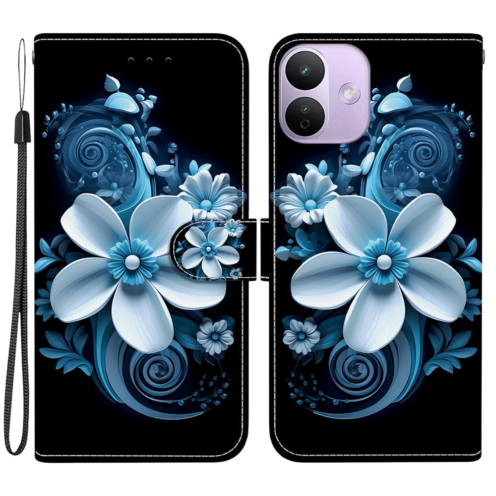 Xiaomi Redmi Note 17 4G (Global) / Note 17 5G (Global) / Note 17 (Indien/Kina) 5G-skal, mönstertryck, läderplånbok med snodd