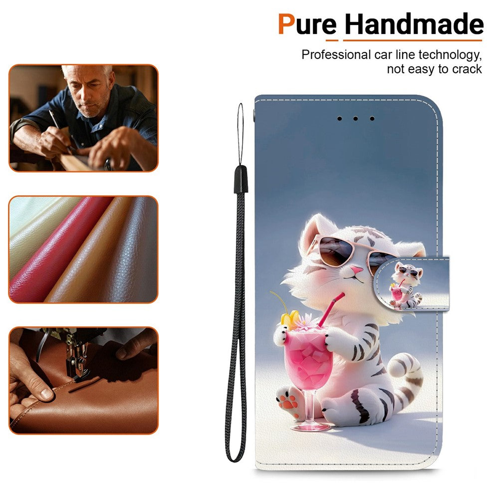 For Xiaomi Redmi Note 17 Pro 5G Case Pattern Printing Leather Flip Wallet Phone Cover with Lanyard