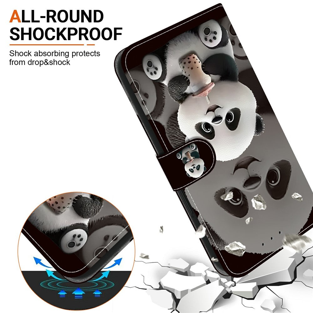 Til Honor 600 Smart 5G / X7e Plus 5G Læder Cover med Stativ Pung Mønsterprint Telefoncover med Håndledsrem