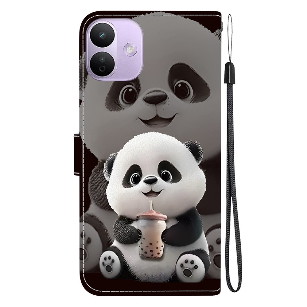For Xiaomi Redmi Note 17 4G (Global) / Note 17 5G (Global) / Note 17 (India / China) 5G  Leather Case Stand Wallet Pattern Printing Phone Cover with Wrist Strap