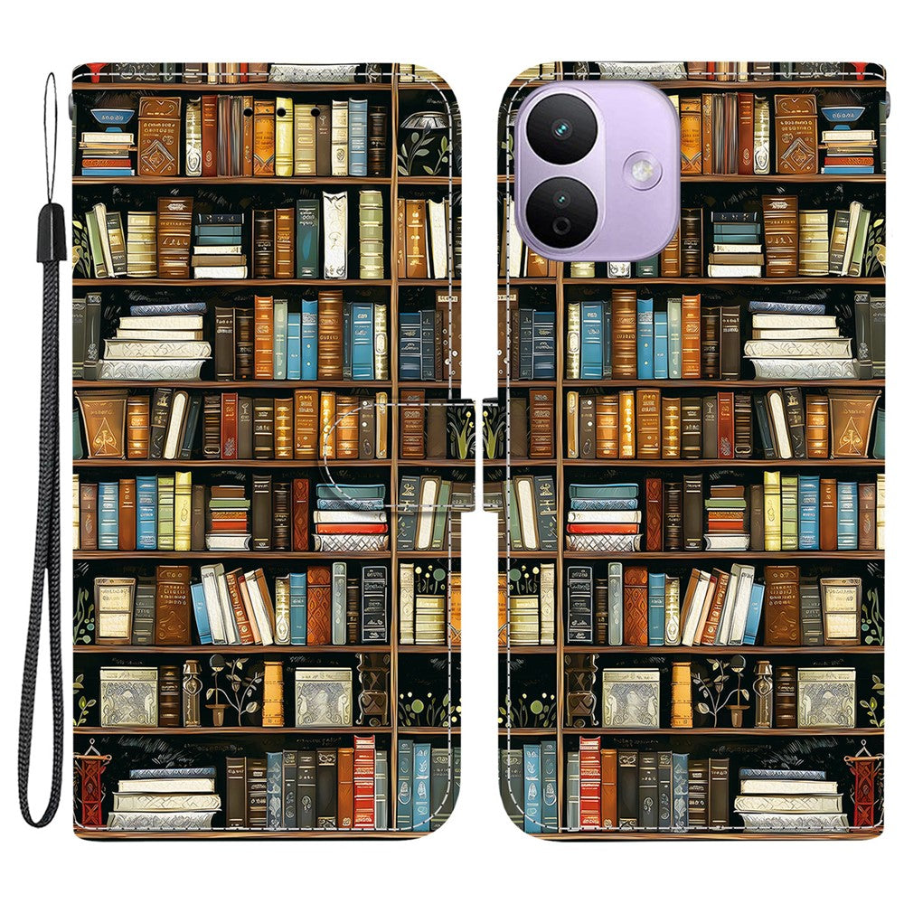 For Xiaomi Redmi Note 17 Pro 5G Leather Case Stand Wallet Pattern Printing Phone Cover with Wrist Strap