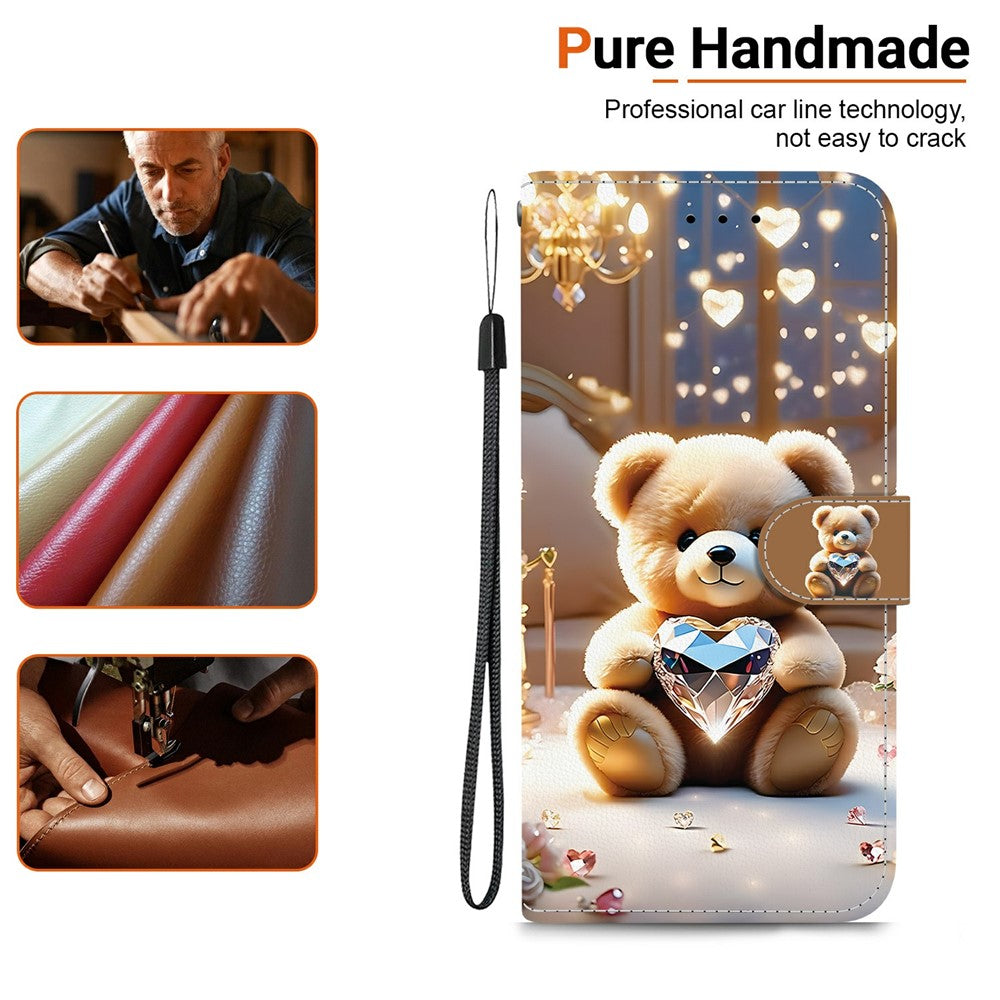 For Xiaomi Redmi Note 17 Pro Max 5G Leather Case Stand Wallet Pattern Printing Phone Cover with Wrist Strap