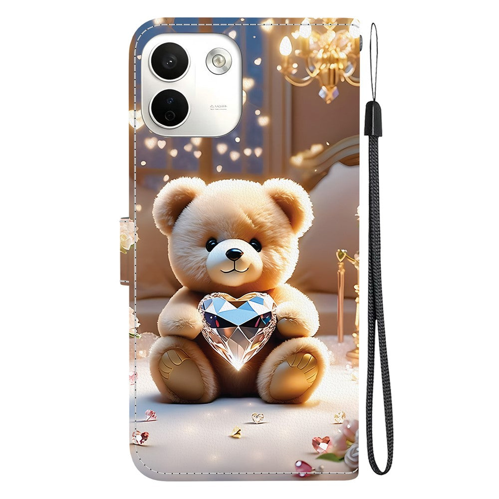 For Xiaomi Redmi Note 17 Pro Max 5G Leather Case Stand Wallet Pattern Printing Phone Cover with Wrist Strap