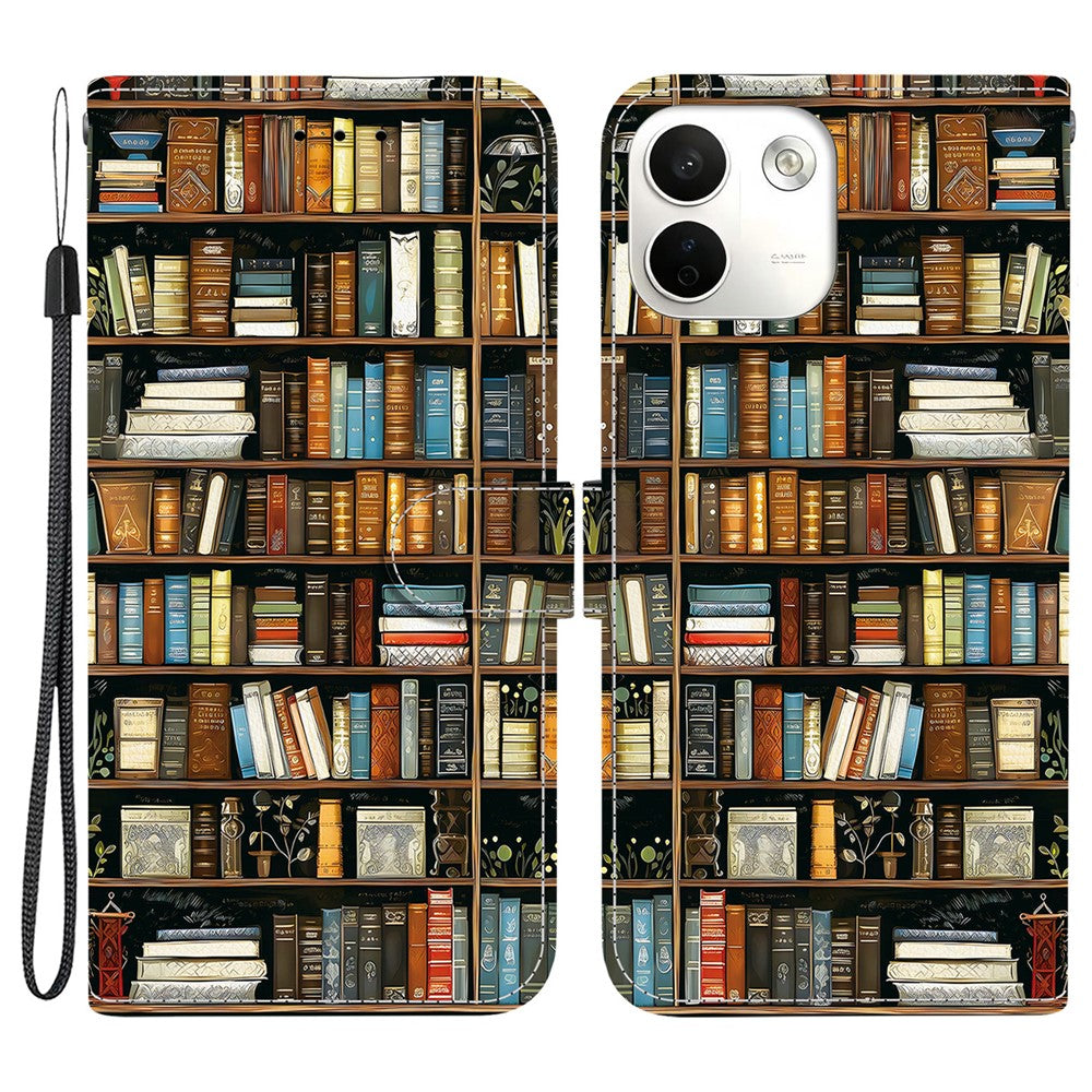 For Xiaomi Redmi Note 17 Pro Max 5G Leather Case Stand Wallet Pattern Printing Phone Cover with Wrist Strap
