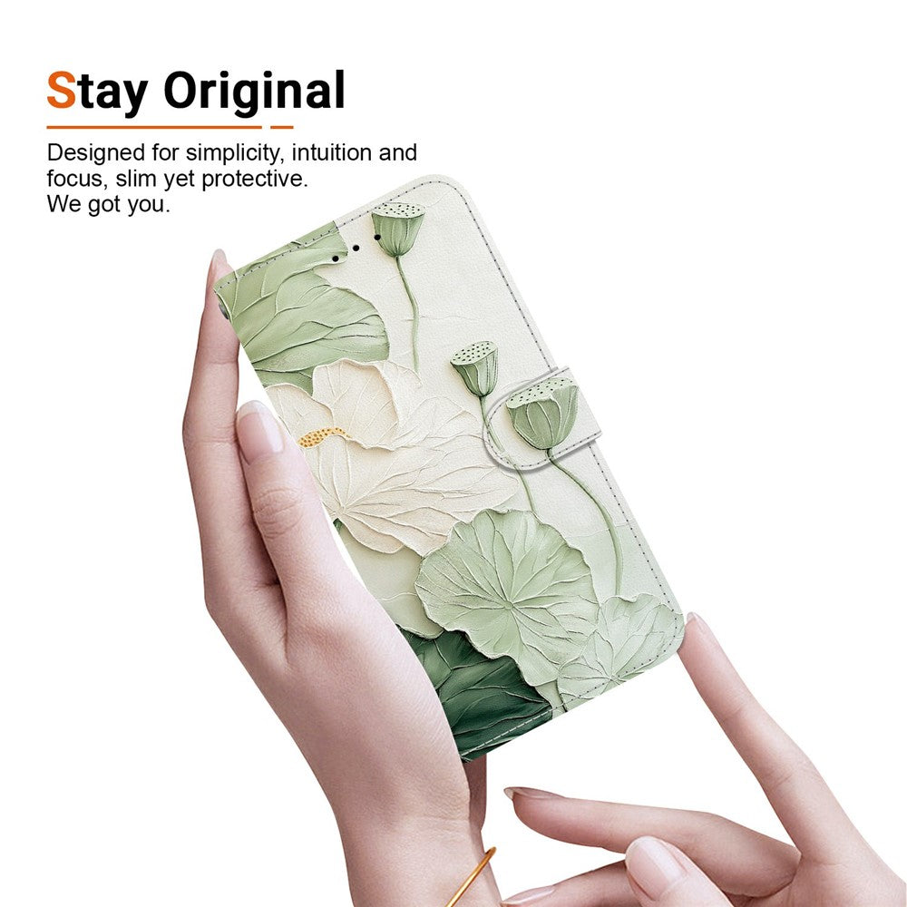 For Honor 600 Smart 5G  /  X7e Plus 5G Wallet Case Pattern Printing Leather Stand Phone Cover with Strap