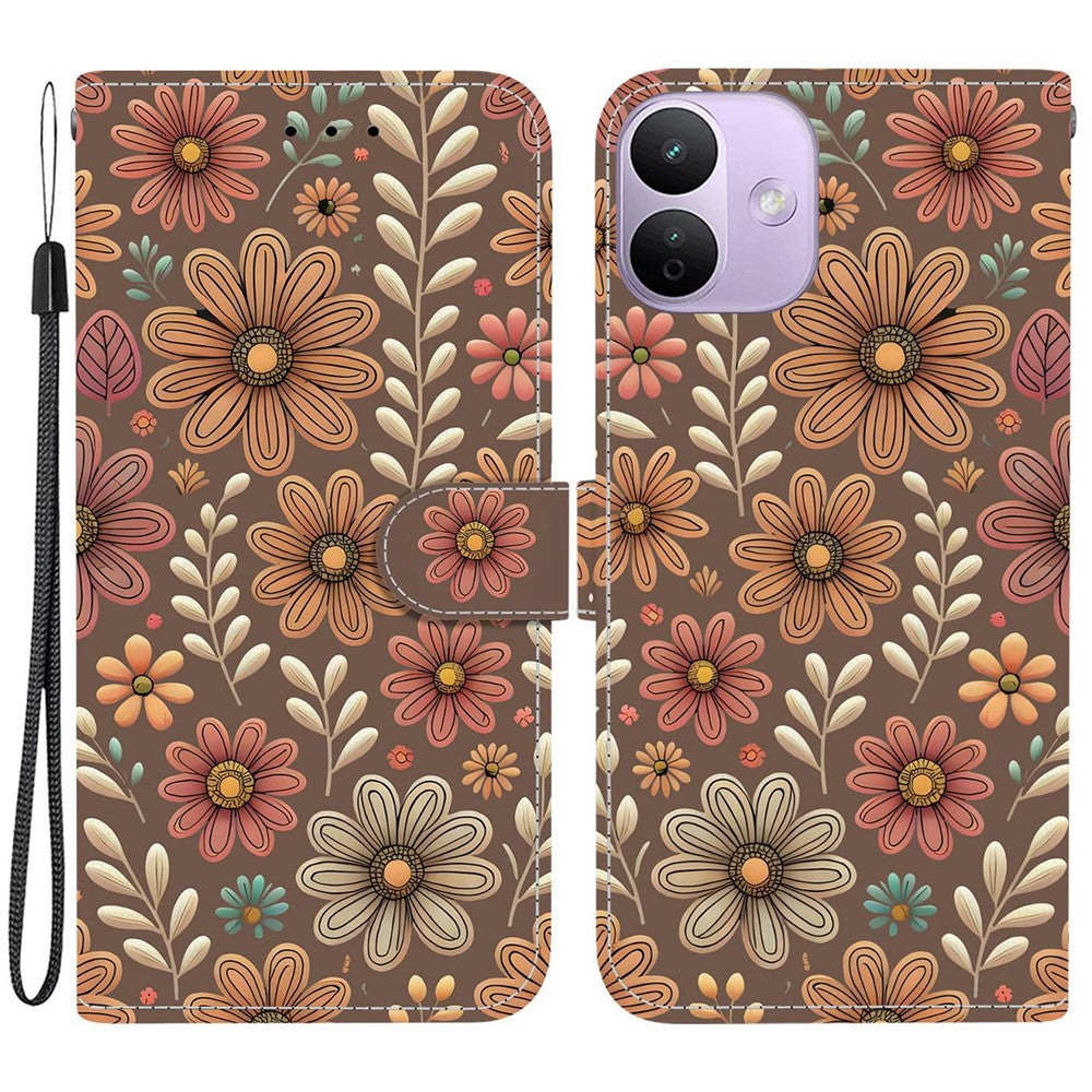 For Xiaomi Redmi Note 17 4G (Global) / Note 17 5G (Global) / Note 17 (India / China) 5G  Wallet Case Pattern Printing Leather Stand Phone Cover with Strap