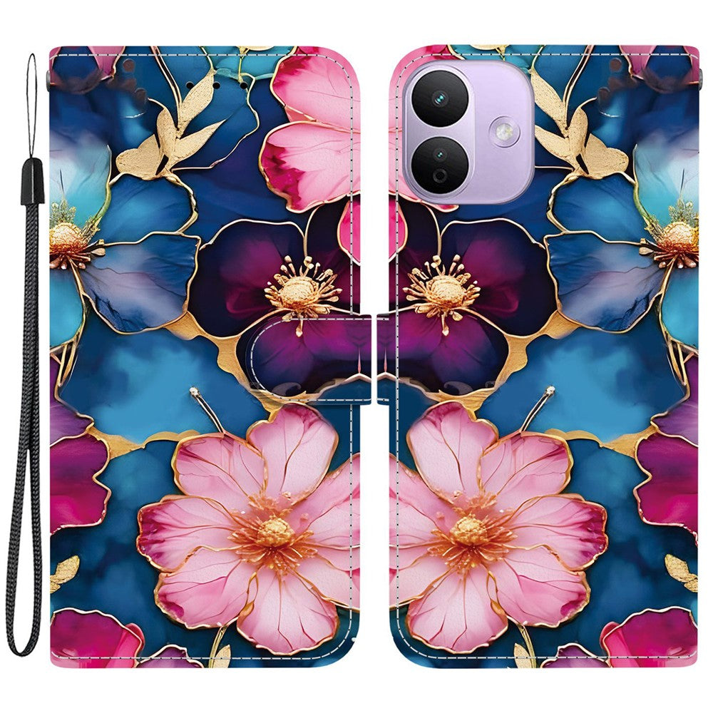 For Xiaomi Redmi Note 17 4G (Global) / Note 17 5G (Global) / Note 17 (India / China) 5G  Wallet Case Pattern Printing Leather Stand Phone Cover with Strap