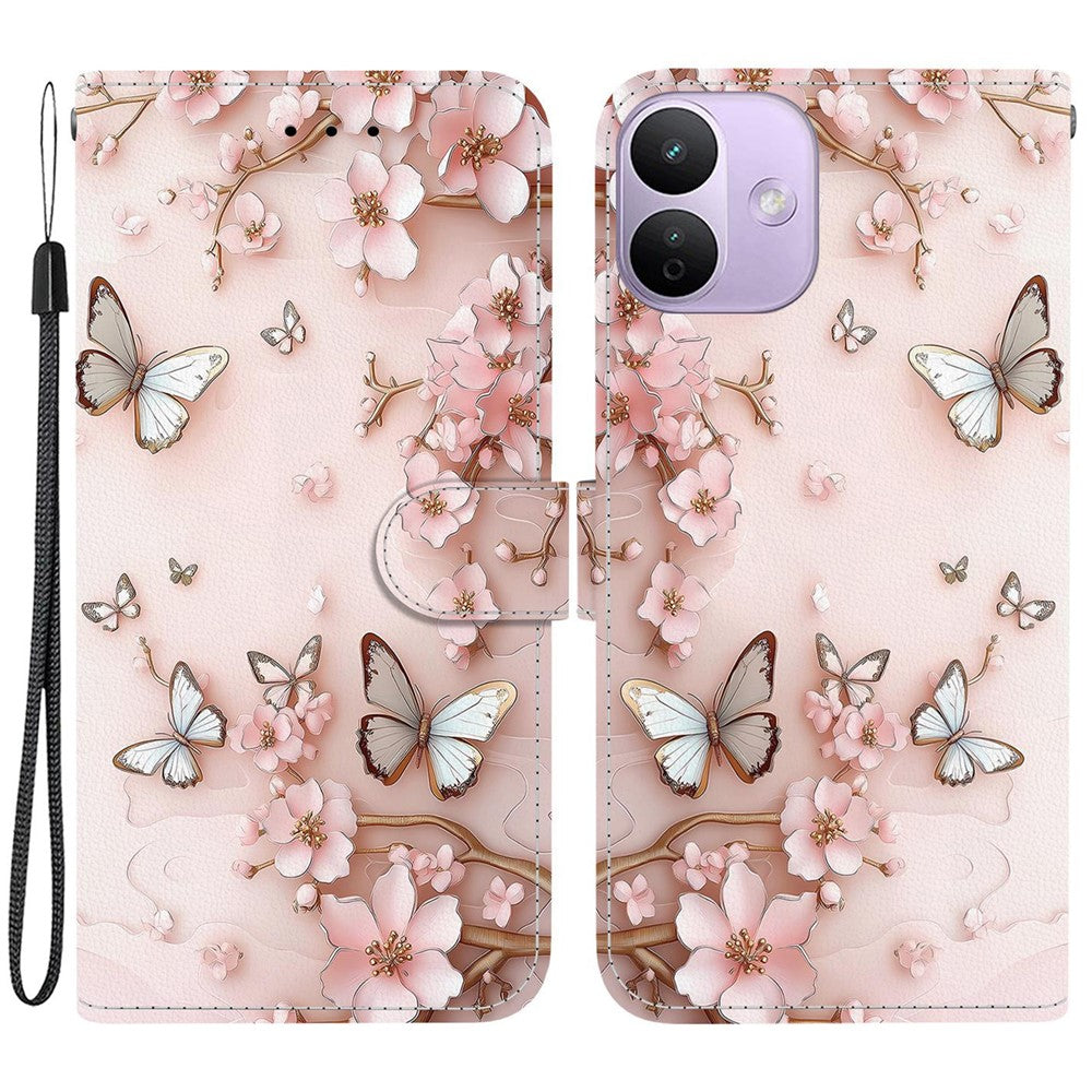 For Xiaomi Redmi Note 17 4G (Global) / Note 17 5G (Global) / Note 17 (India / China) 5G  Wallet Case Pattern Printing Leather Stand Phone Cover with Strap