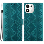 For Honor 600 Smart 5G  /  X7e Plus 5G Wallet Case Imprinted Ethnic Pattern Leather Phone Cover with Wrist Strap
