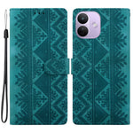 For Xiaomi Redmi Note 17 4G (Global) / Note 17 5G (Global) / Note 17 (India / China) 5G  Wallet Case Imprinted Ethnic Pattern Leather Phone Cover with Wrist Strap