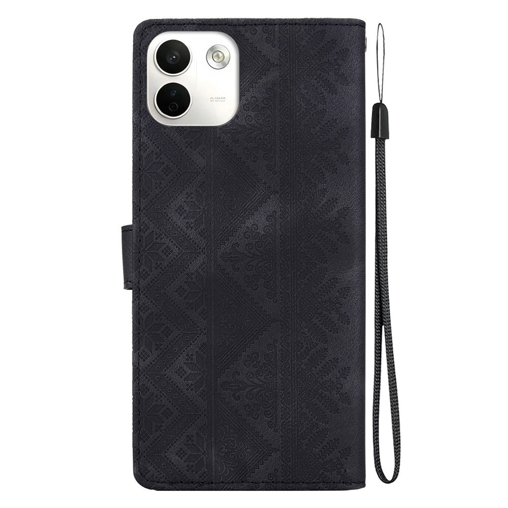For Xiaomi Redmi Note 17 Pro Max 5G Wallet Case Imprinted Ethnic Pattern Leather Phone Cover with Wrist Strap