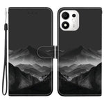 Til Honor 600 Smart 5G / X7e Plus 5G etui mønstertryk PU-læderpung flip stand telefoncover med håndledsrem