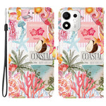 Til Honor 600 Smart 5G / X7e Plus 5G etui mønstertryk PU-læderpung flip stand telefoncover med håndledsrem