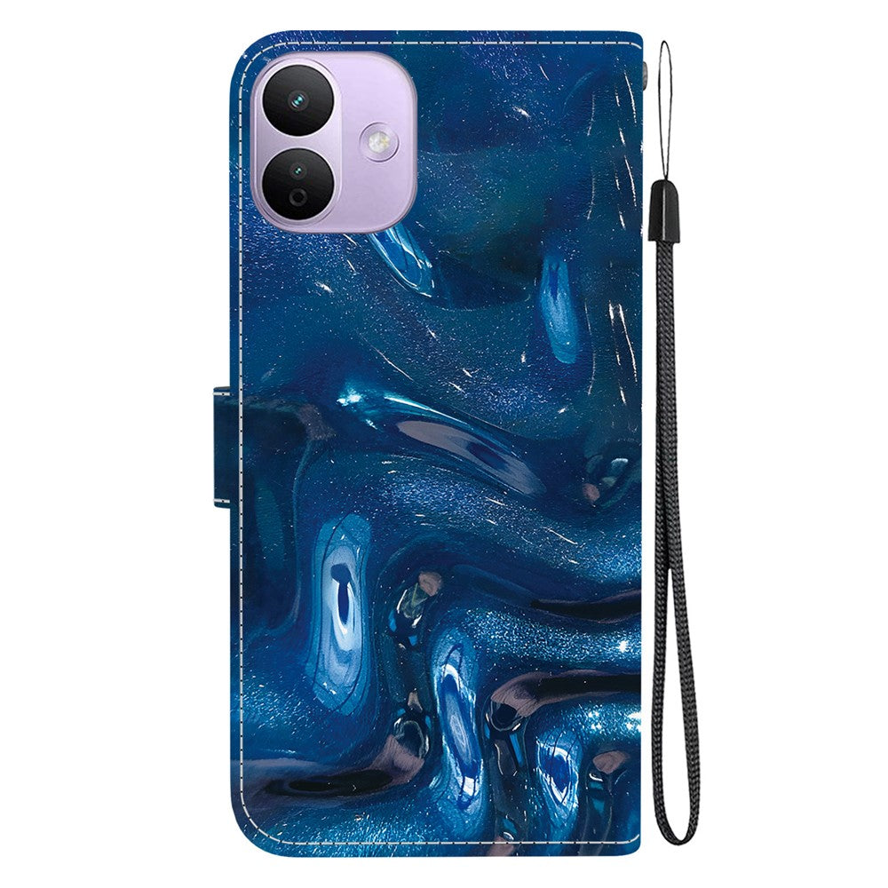 Xiaomi Redmi Note 17 4G (Global) / Note 17 5G (Global) / Note 17 (Indien/Kina) 5G-skal, mönstertryck, PU-läder, plånbok, fällbart stativ, mobilskal med handledsrem
