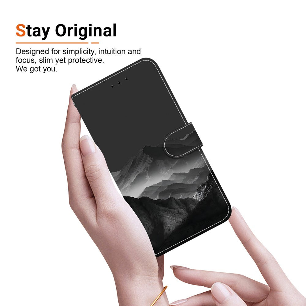 Xiaomi Redmi Note 17 Pro 5G-skal Mönstertryck PU-läder Plånbok Flip Stand mobilskal med Handledsrem