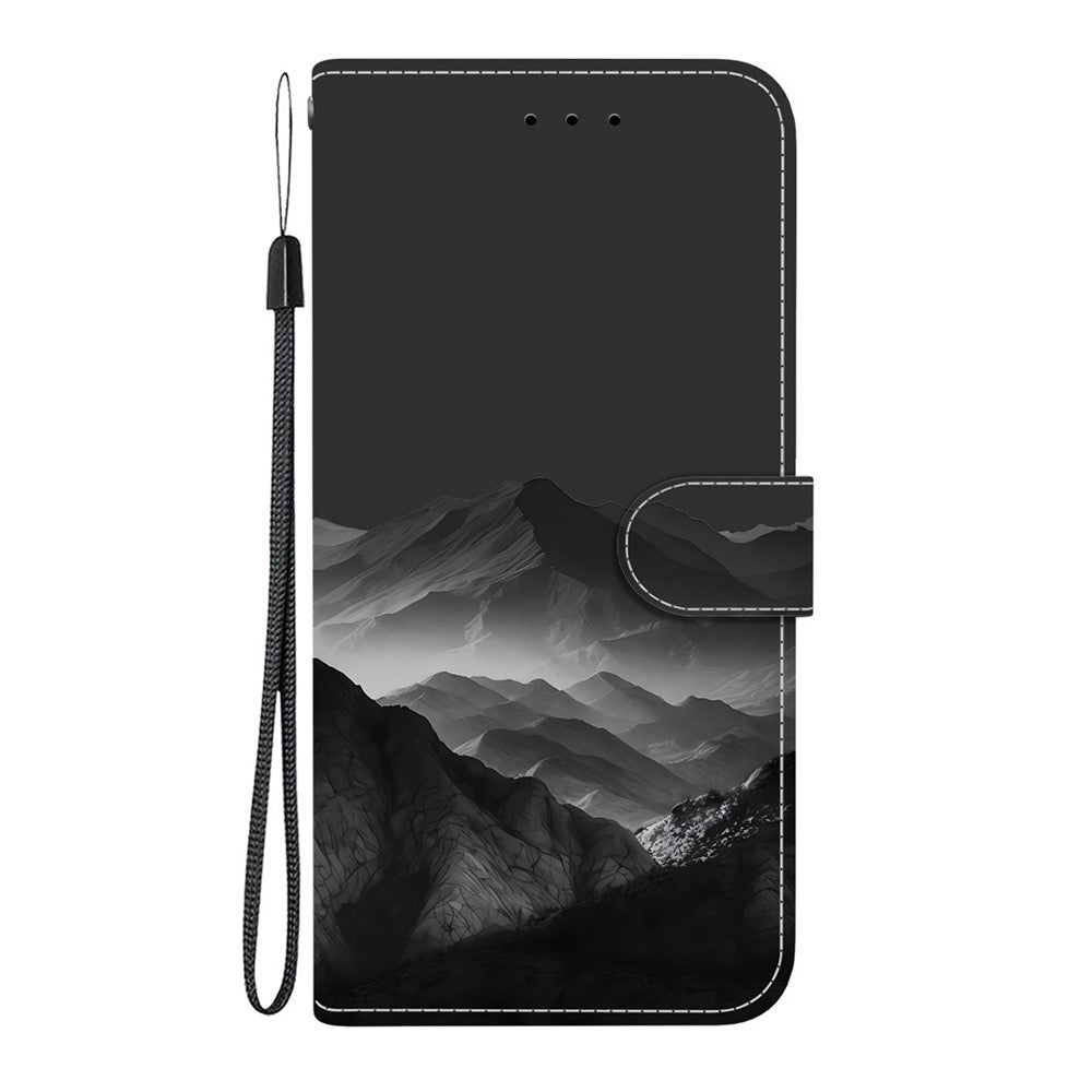 Xiaomi Redmi Note 17 Pro 5G-skal Mönstertryck PU-läder Plånbok Flip Stand mobilskal med Handledsrem