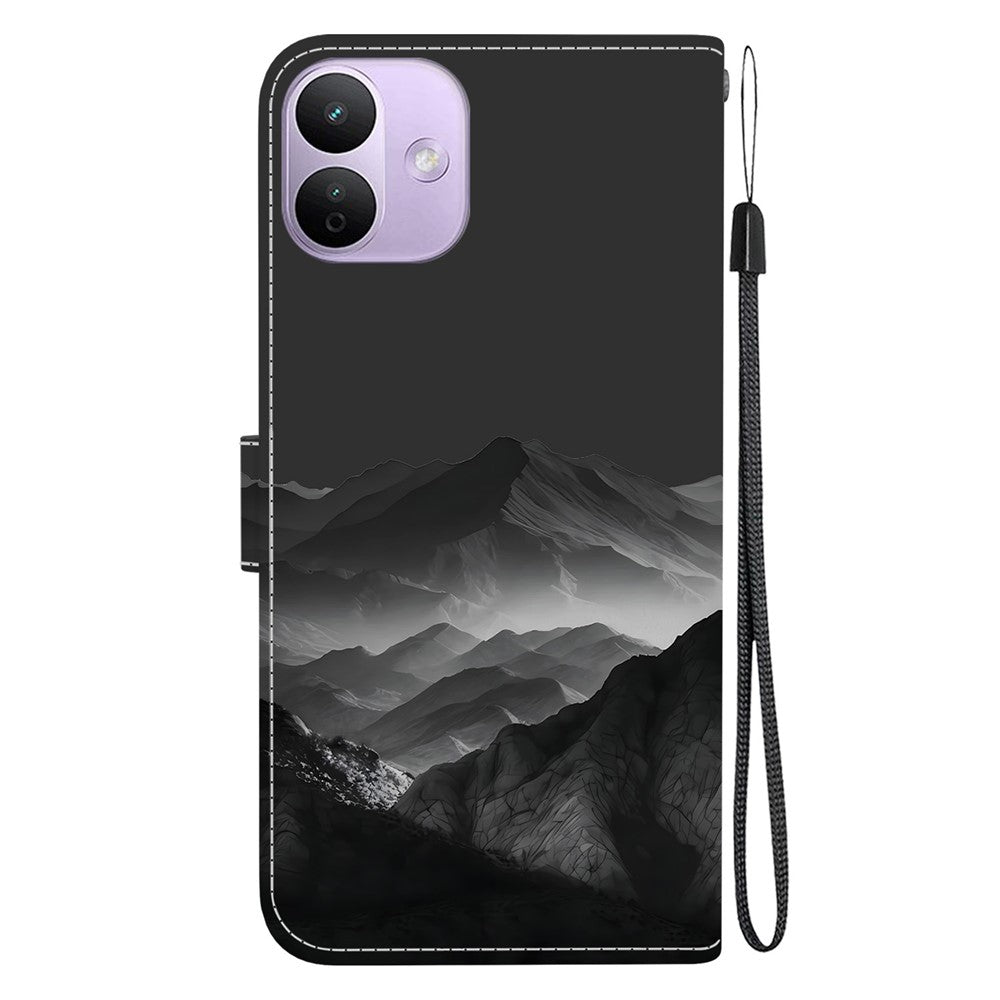 Xiaomi Redmi Note 17 Pro 5G-skal Mönstertryck PU-läder Plånbok Flip Stand mobilskal med Handledsrem