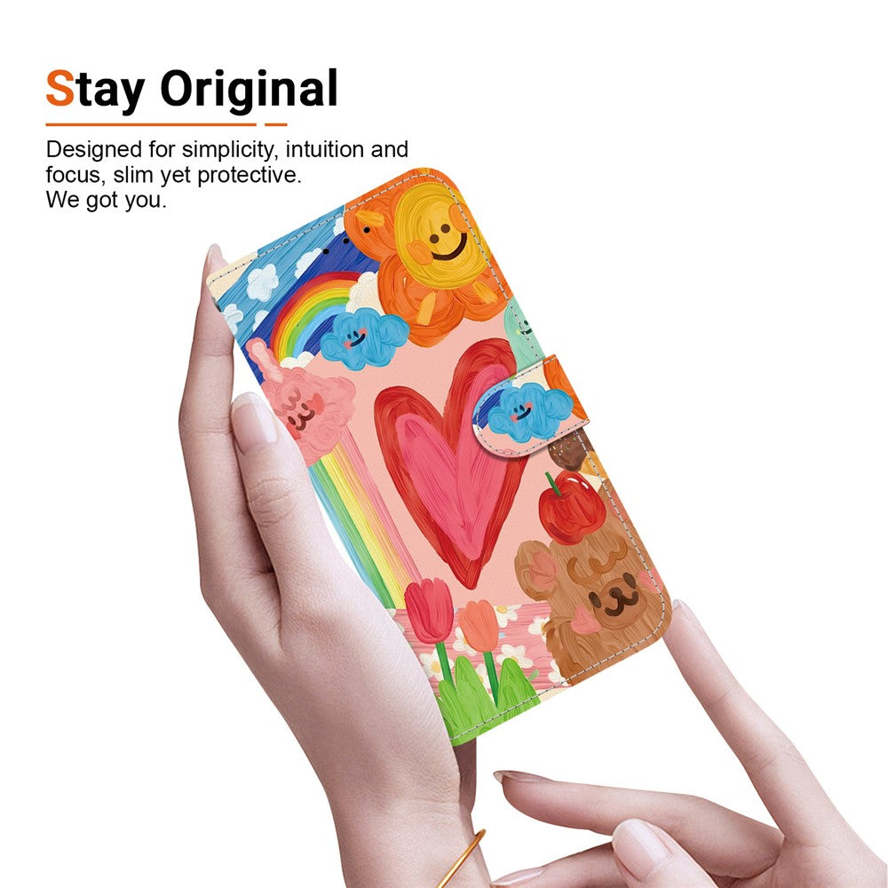 For Xiaomi Redmi Note 17 Pro Max 5G Case Pattern Printing PU Leather Wallet Flip Stand Phone Cover with Wrist Strap