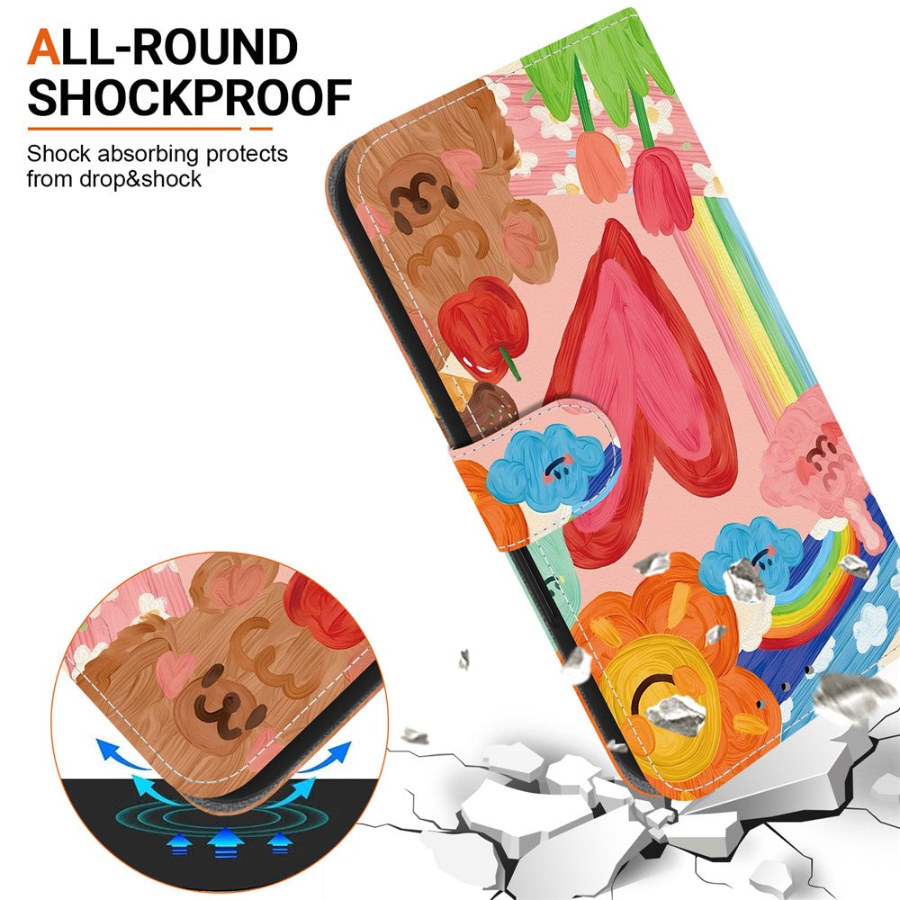For Xiaomi Redmi Note 17 Pro Max 5G Case Pattern Printing PU Leather Wallet Flip Stand Phone Cover with Wrist Strap