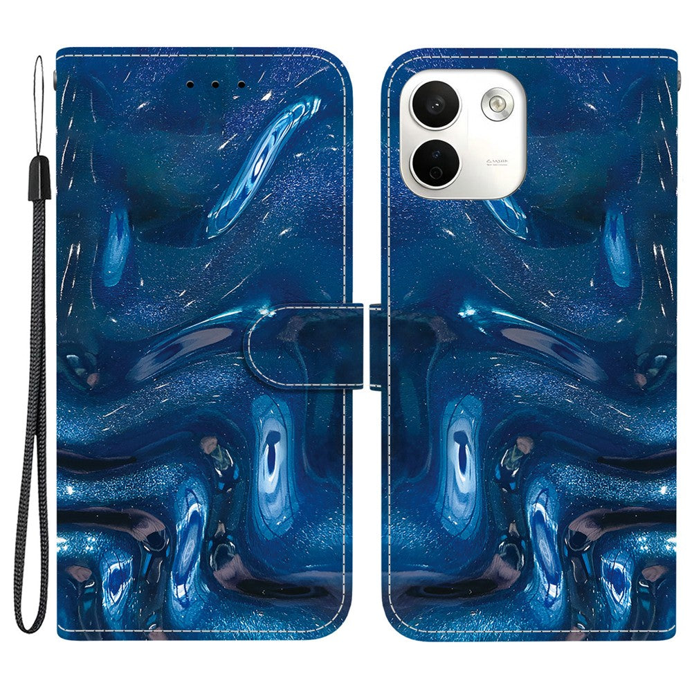 For Xiaomi Redmi Note 17 Pro Max 5G Case Pattern Printing PU Leather Wallet Flip Stand Phone Cover with Wrist Strap