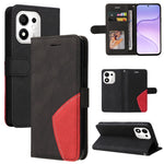 For Honor X7e Plus 5G / Honor 600 Smart 5G Leather Phone Case Stand Wallet with Bi-colour Splicing Design